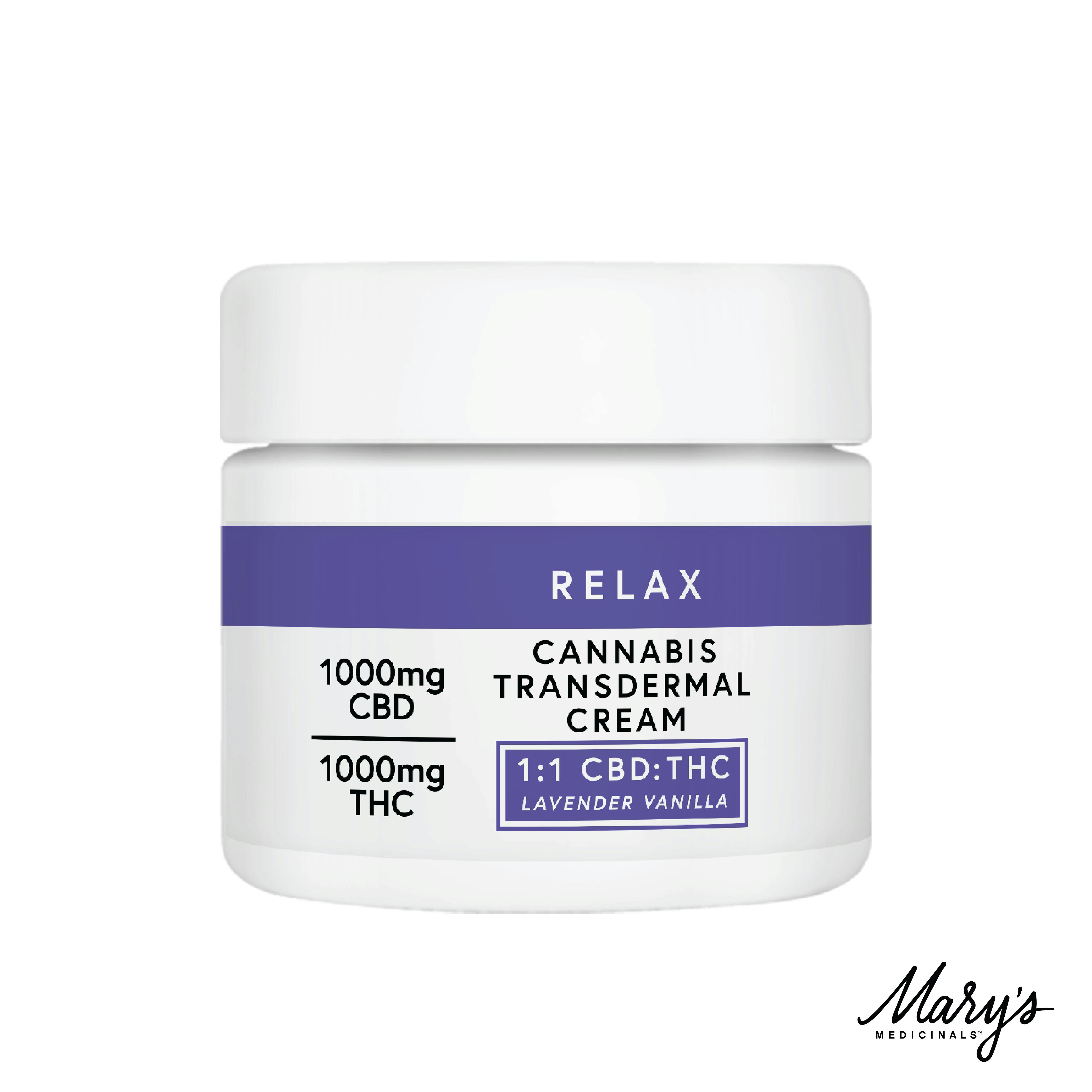 Mary's | 1000mg Transdermal Cream | Vanilla Lavender 1:1