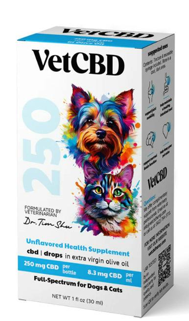 Vet CBD | 250mg Dogs & Cats CBD Drops | Unflavored