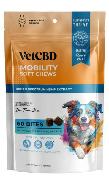 Vet CBD | 300mg Dog Treats 60ct | Mobility Peanut Butter