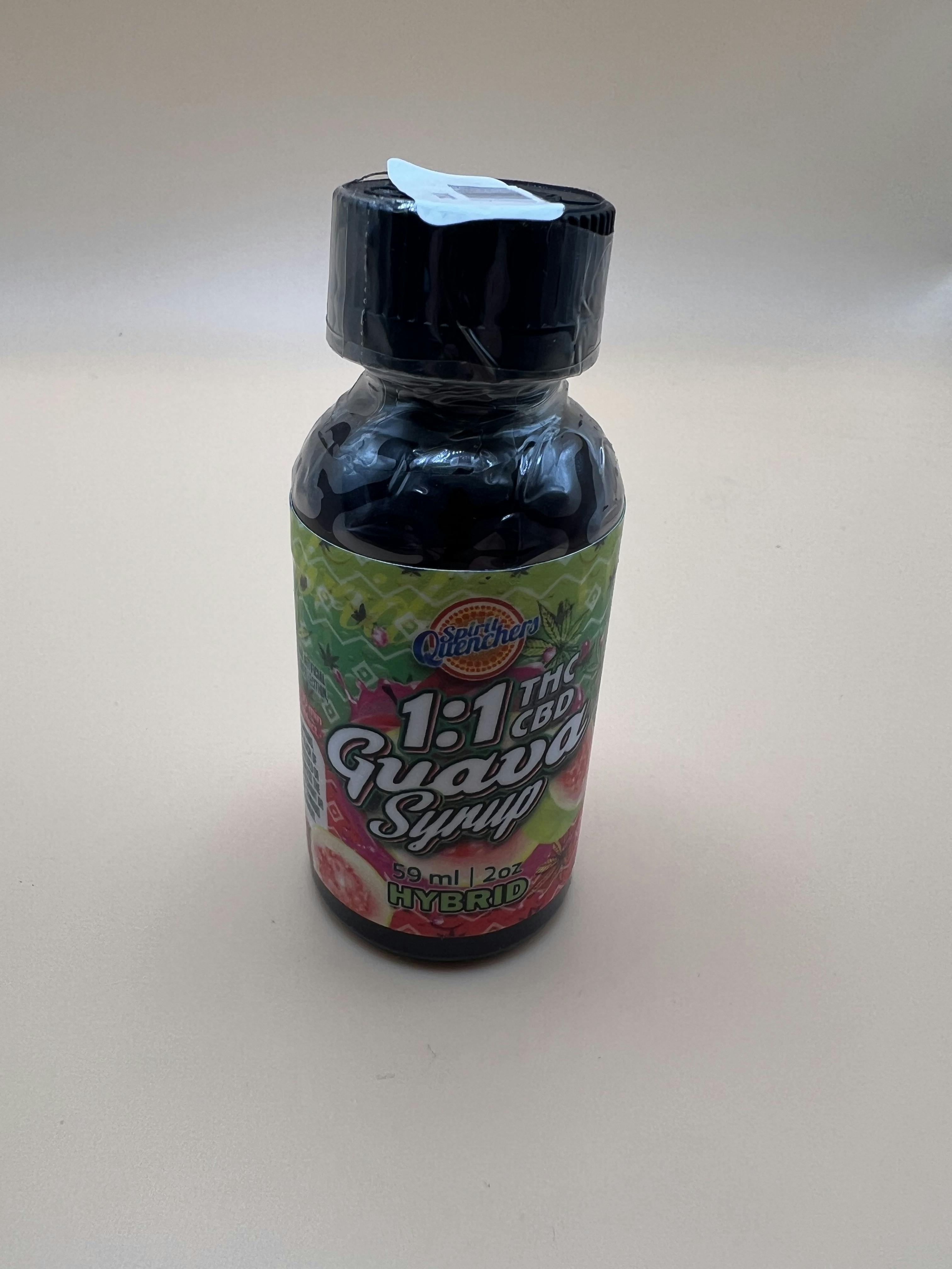 Spirit Quenchers - 1:1 THC Syrup 500MG – Guava at Yo'Aura Dispensary
