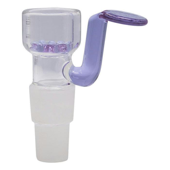 Purple Glass Bowl With In Built Screen And Angled Handle 14mm And 19 Mm