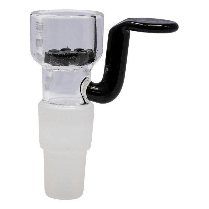 Black Glass Bowl With In Built Screen And Angled Handle