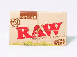 Raw organic hemp single wide