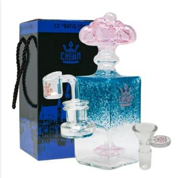 Crown Glass Perfume Shaped 7.5 Inches Glass Dab Rig and Bong