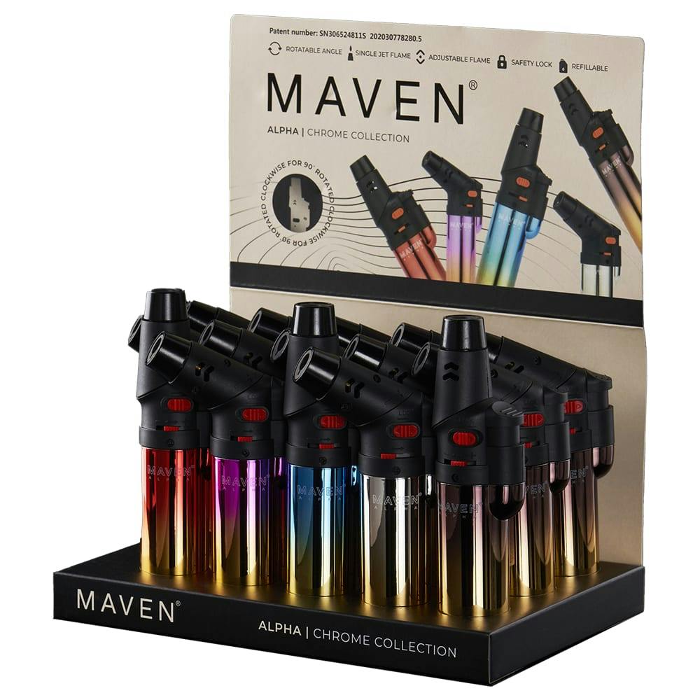 Maven Alpha+ Chrome Torch Lighters