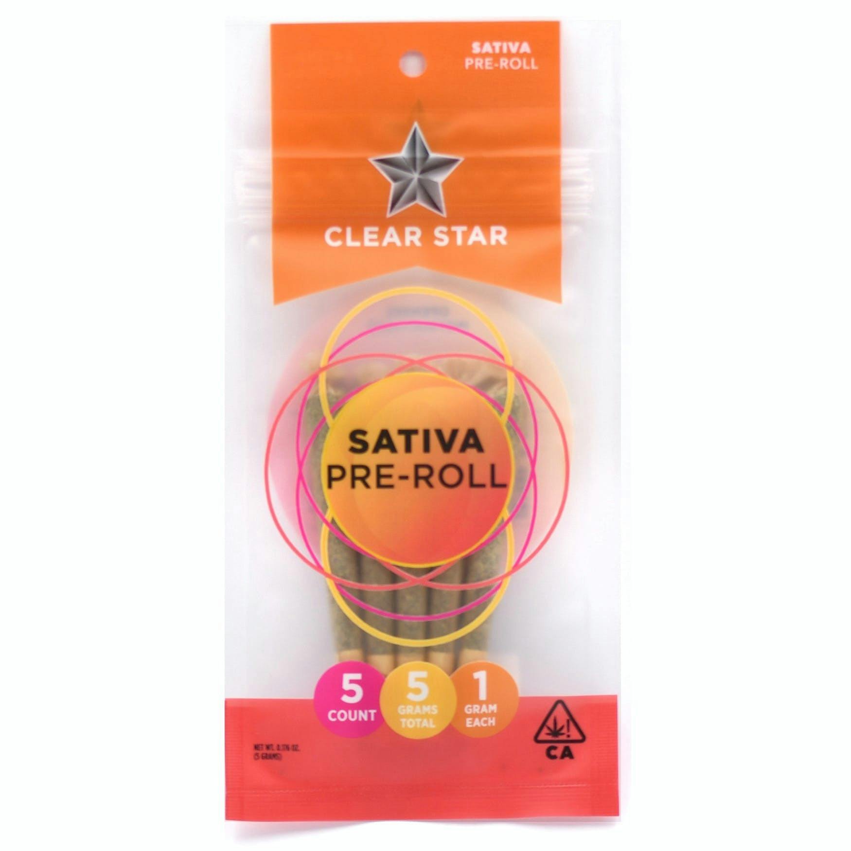 Clear Star Sativa 5 Pack Pre-Rolls 5g **SPECIAL PRICING** - 5 Pack