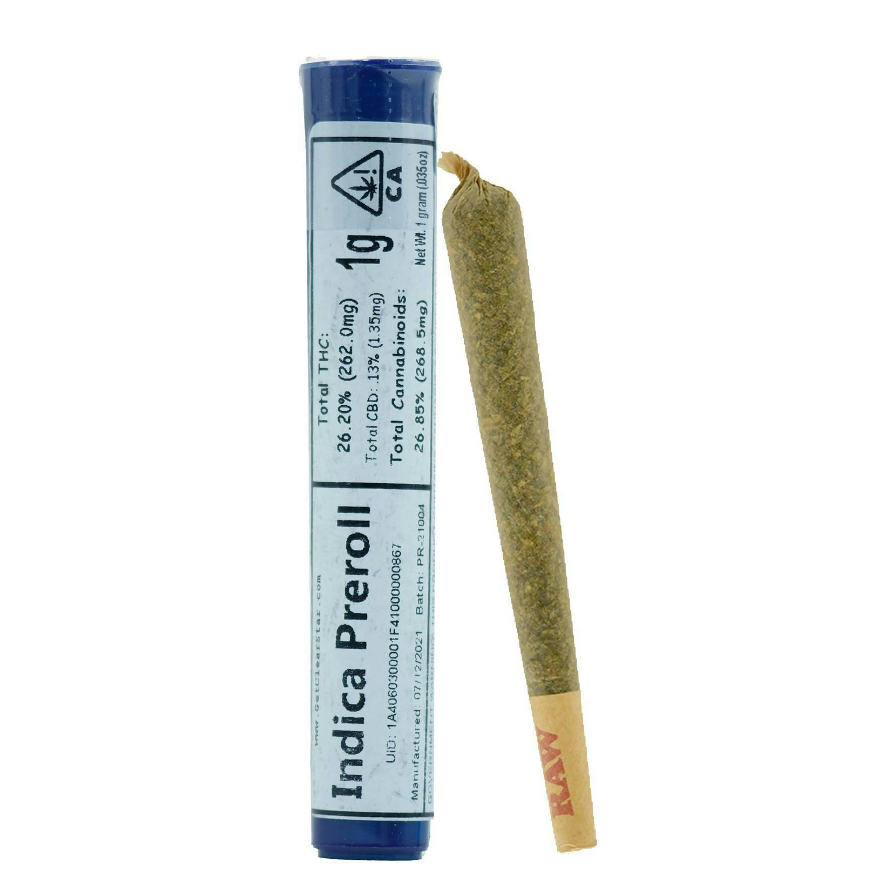 Clear Star - Clear Star Indica Preroll - 1g