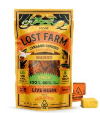 Mango 'Jack Herer' 10:5 THC:THCV Live Resin Chews | 100mg | 10ct | 10mg/ea