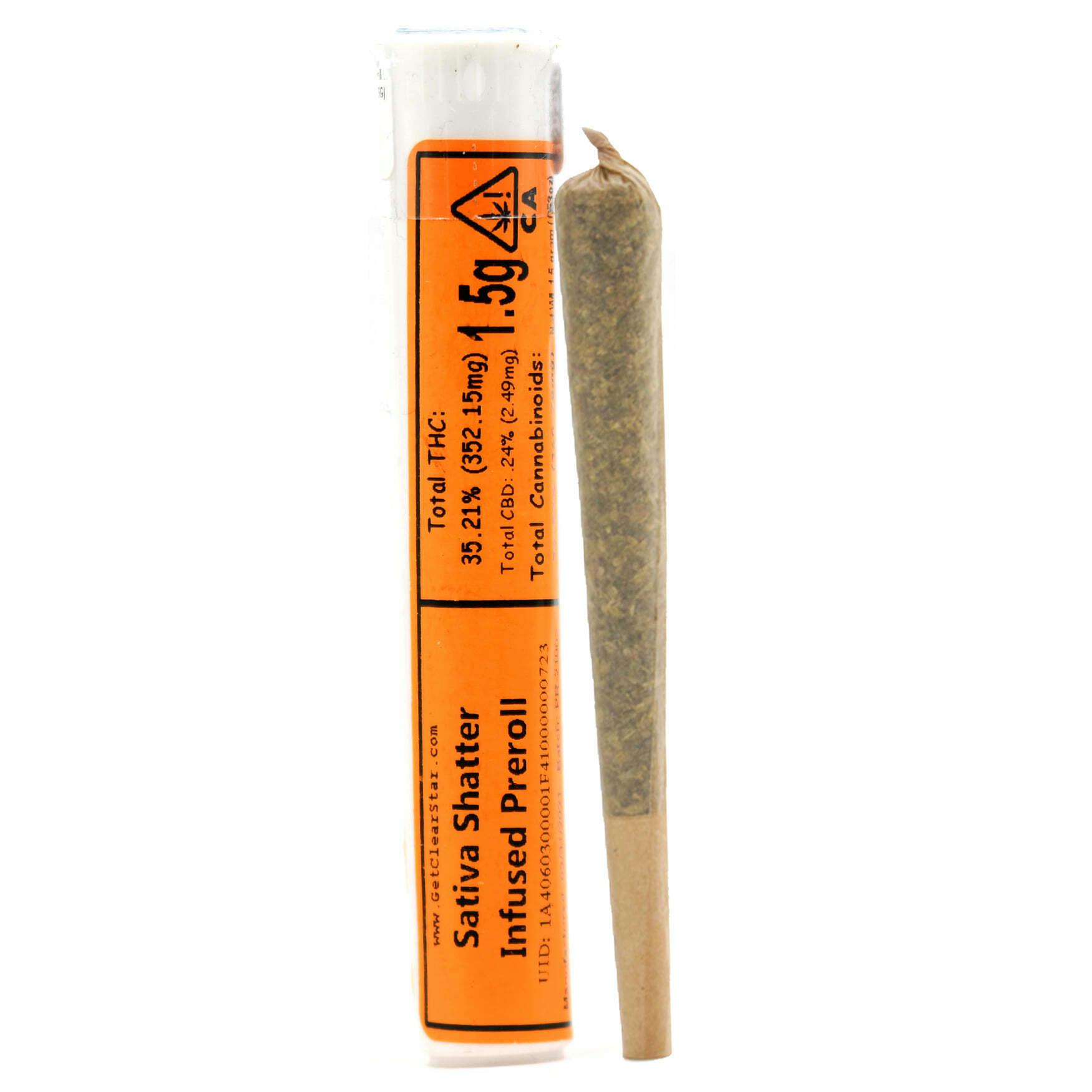 Clear Star Sativa Shatter Preroll 1.5g ** EVERYDAY** - Sativa Shatter Pre-Roll 1.5G