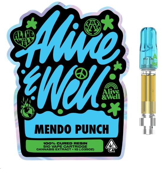 Alive and Well - Meno Punch (I) Cured Resin Cart 1g - Meno Punch Cured Resin Cart