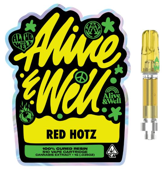 Alive and Well - Red Hotz (S) Cured Resin Cart 1g - Red Hotz (S) Cured Resin Cart