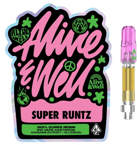 Alive and Well - Super Runtz (H) Cured Resin Cart 1g - Super Runtz (H) Cured Resin Cart