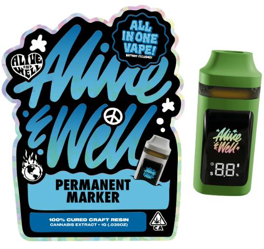 Alive and Well - Permanent Marker (I) AIO Cured Craft Resin 1g - Super Runtz (H) Cured Resin Cart