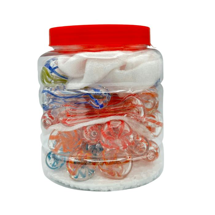Heavy Stripes Hand Pipe - Various Colors 25ct