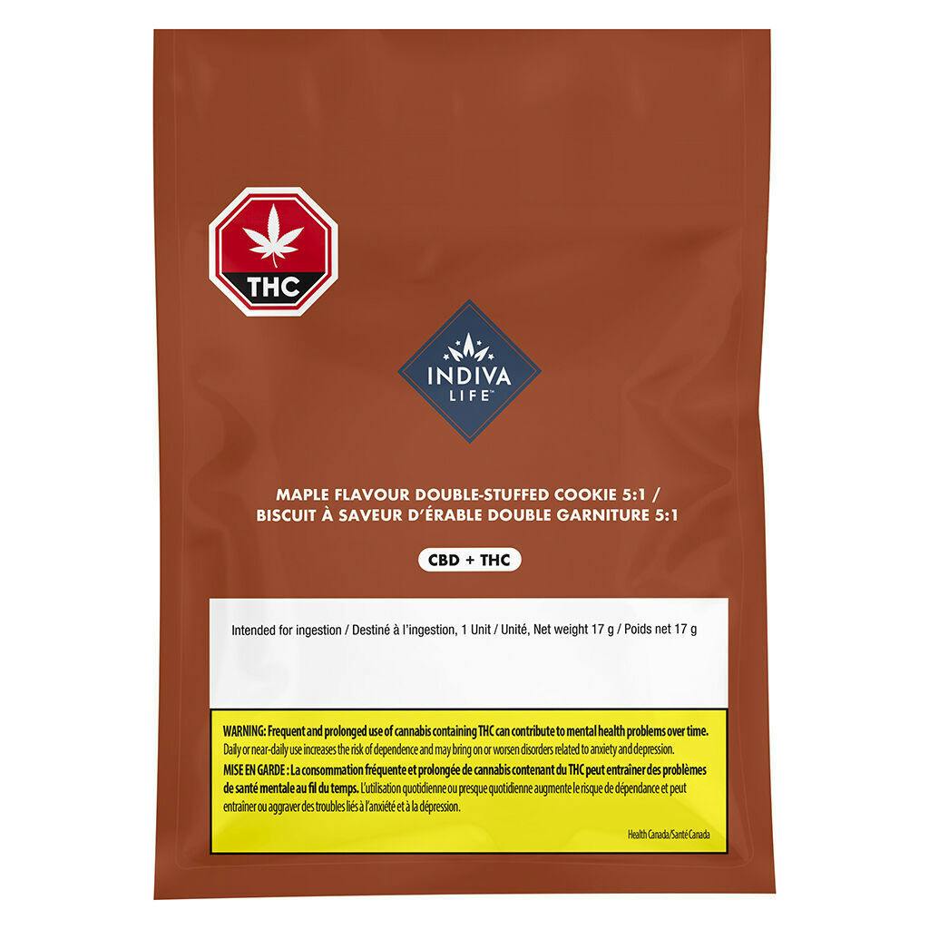 Indiva Life - CBD/THC Maple Flavour Double Stuffed Cookie 5:1 - Blend - 1 Pack