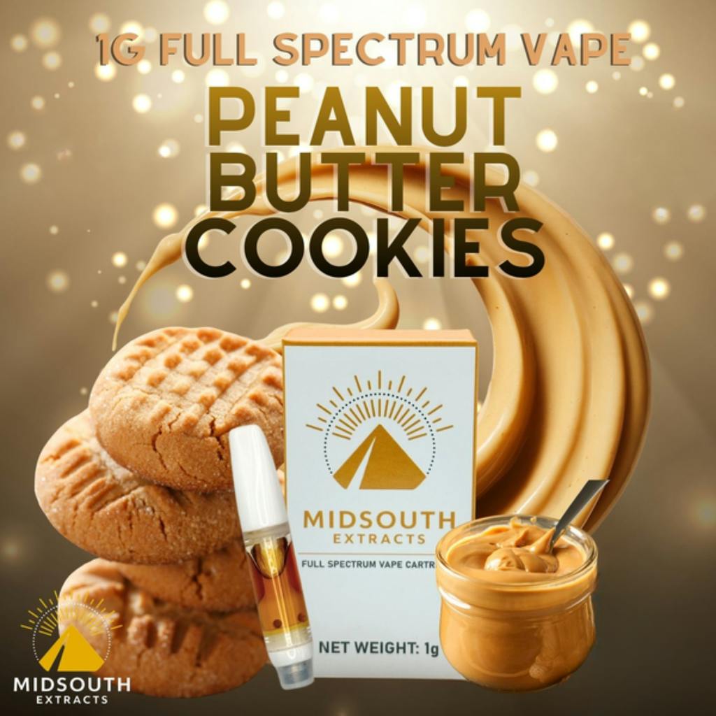 Mid South Extracts Vape Cart | Peanut Butter Cookies | Full Spectrum 1g Cart at The Green Standard Dispensary