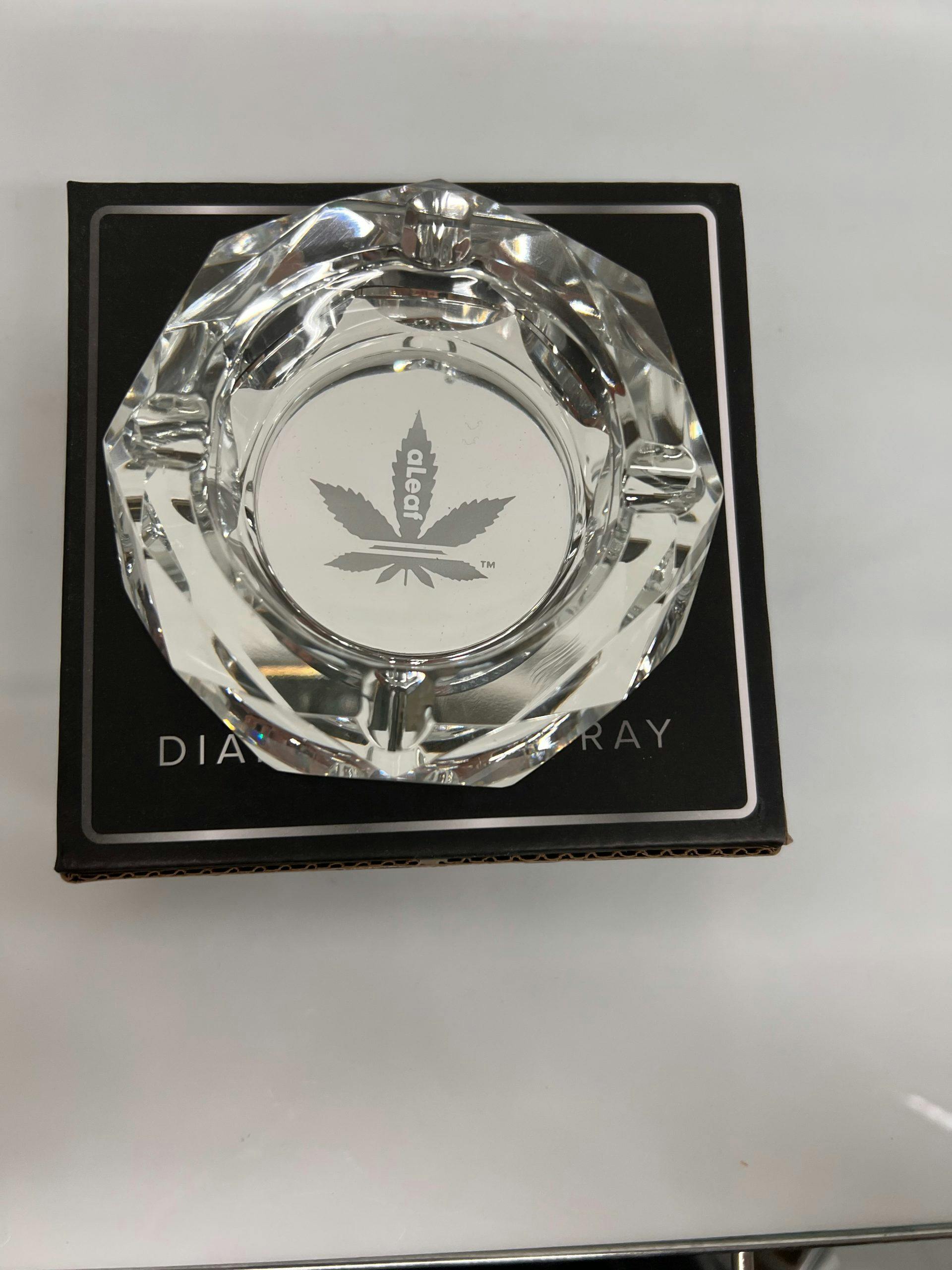 Aleaf Glass Diamond Ashtray - Gunmetal