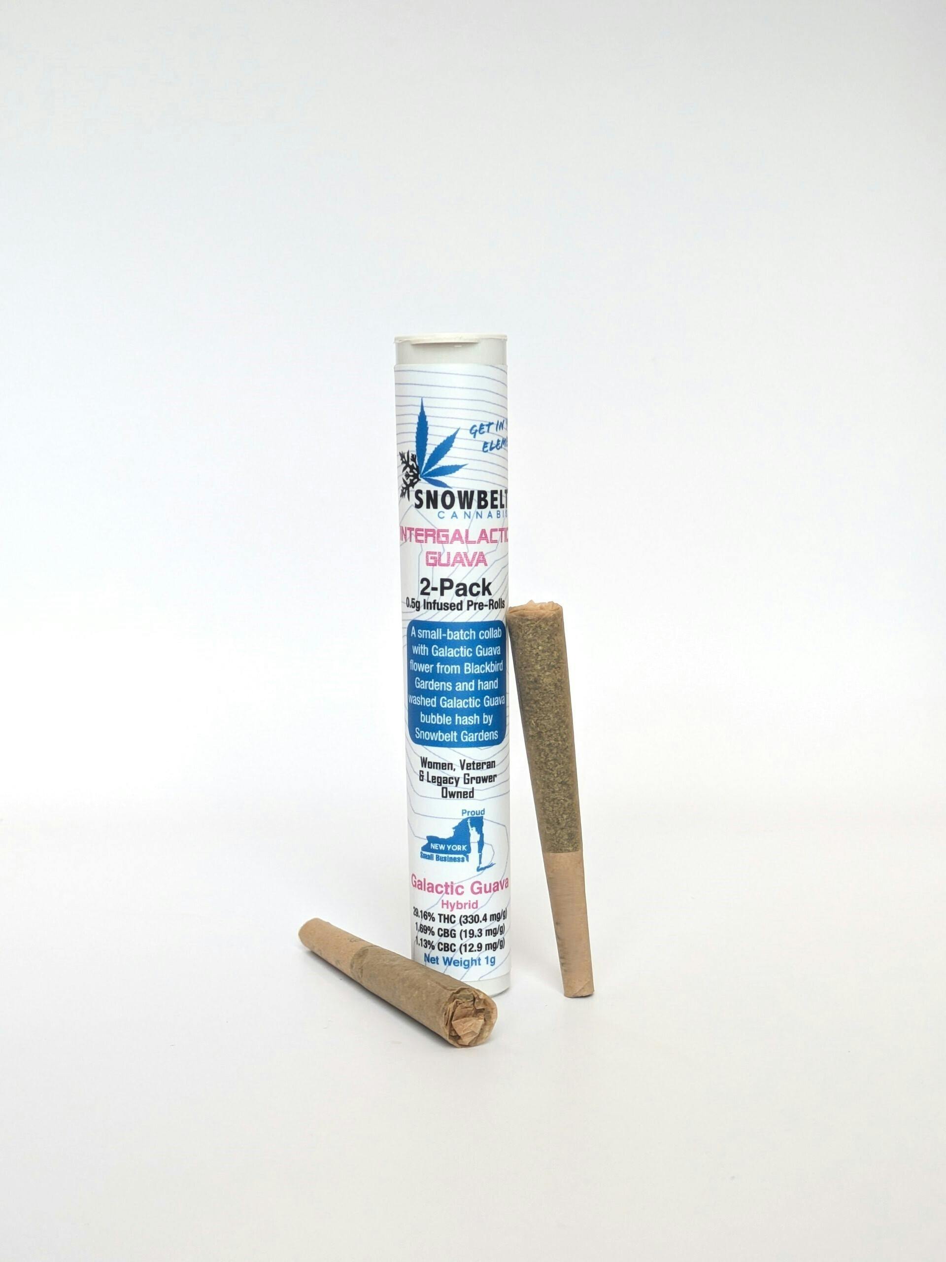 Snowbelt Hash Infused PreRoll 2pk/.5g - Galactic Guava