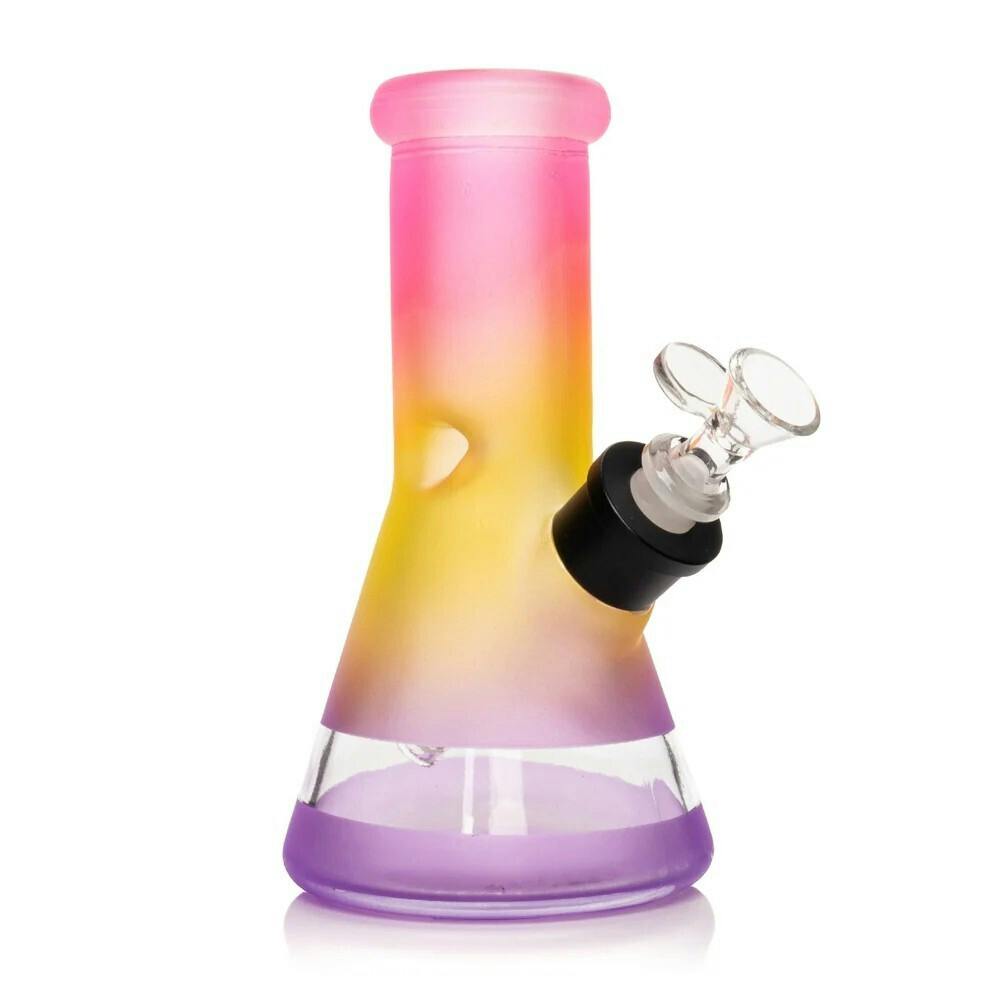 8" Tall 7mm Thick Ra 8" Tall Rainbow Beaker Base Water Pipe W/Water Windowinbow Beaker Bundle 3