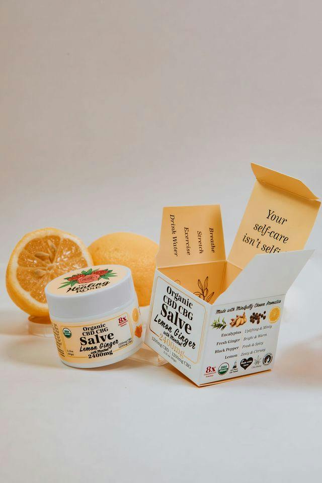 ORGANIC LEMON GINGER CBD CBG SALVE - 2400 mg