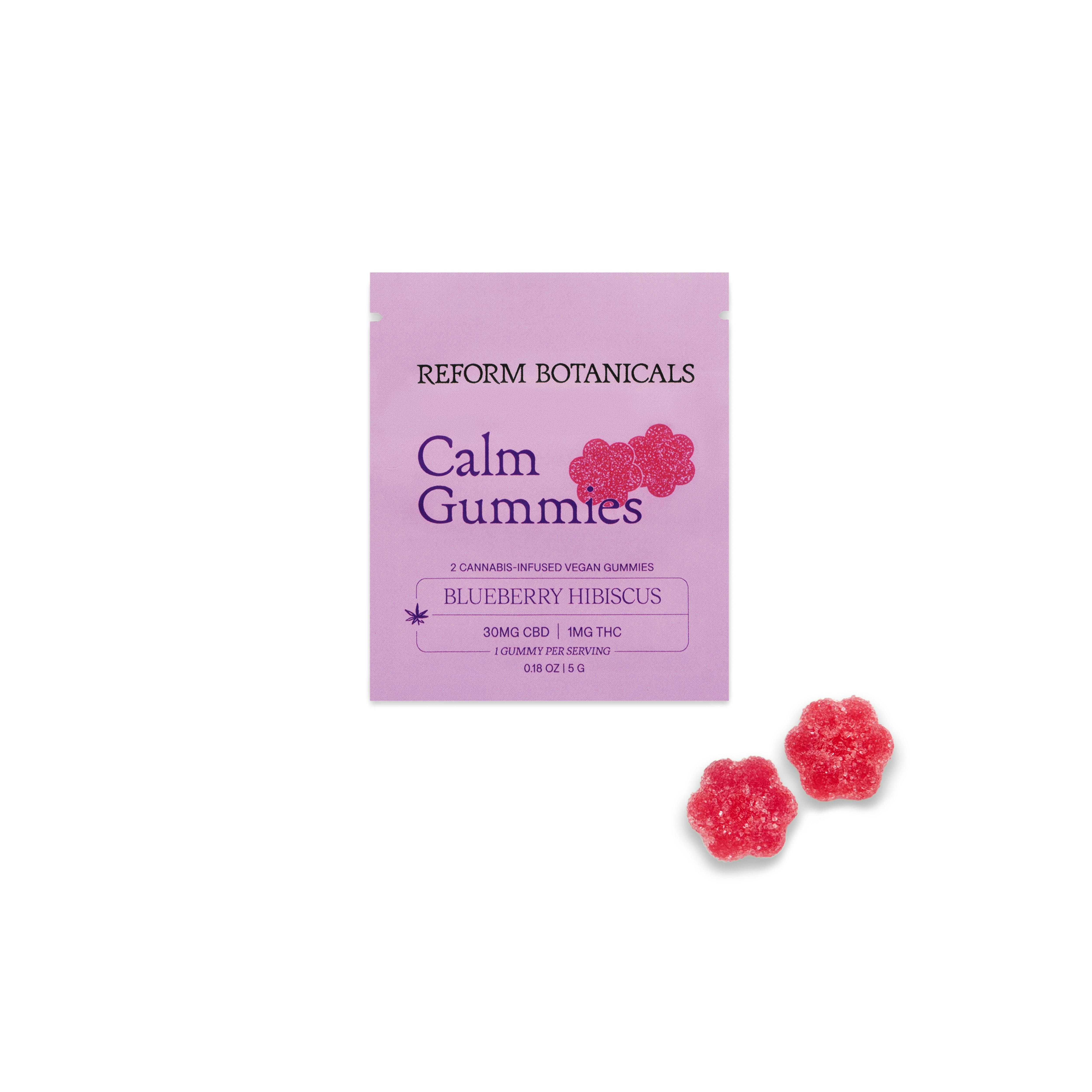 CALM FULL SPECTRUM CBD GUMMIES - BLUEBERRY HIBISCUS - 25 mg - 2 Pack