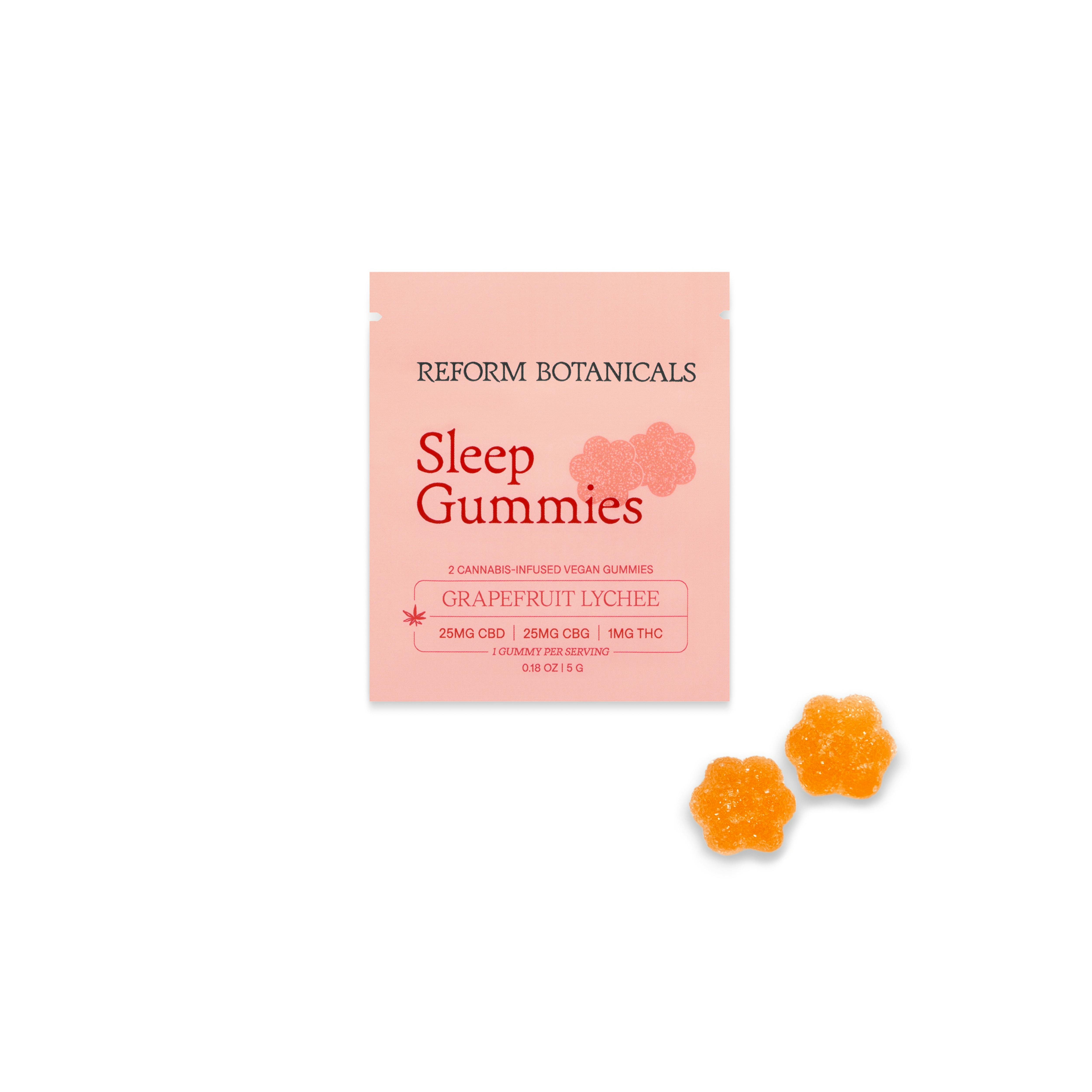 SLEEP FULL SPECTURM CBD + CBG GUMMIES - GRAPEFRUIT LYCHEE - 25 mg - 2 Pack