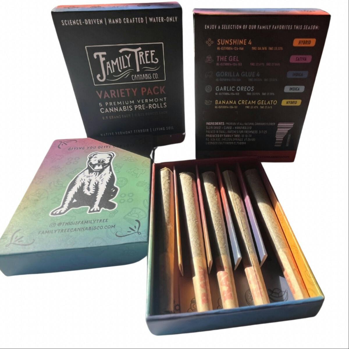 Family Tree | 5 Strain Variety Multi-Pack | 0.9G 5PK Pre-Rolls