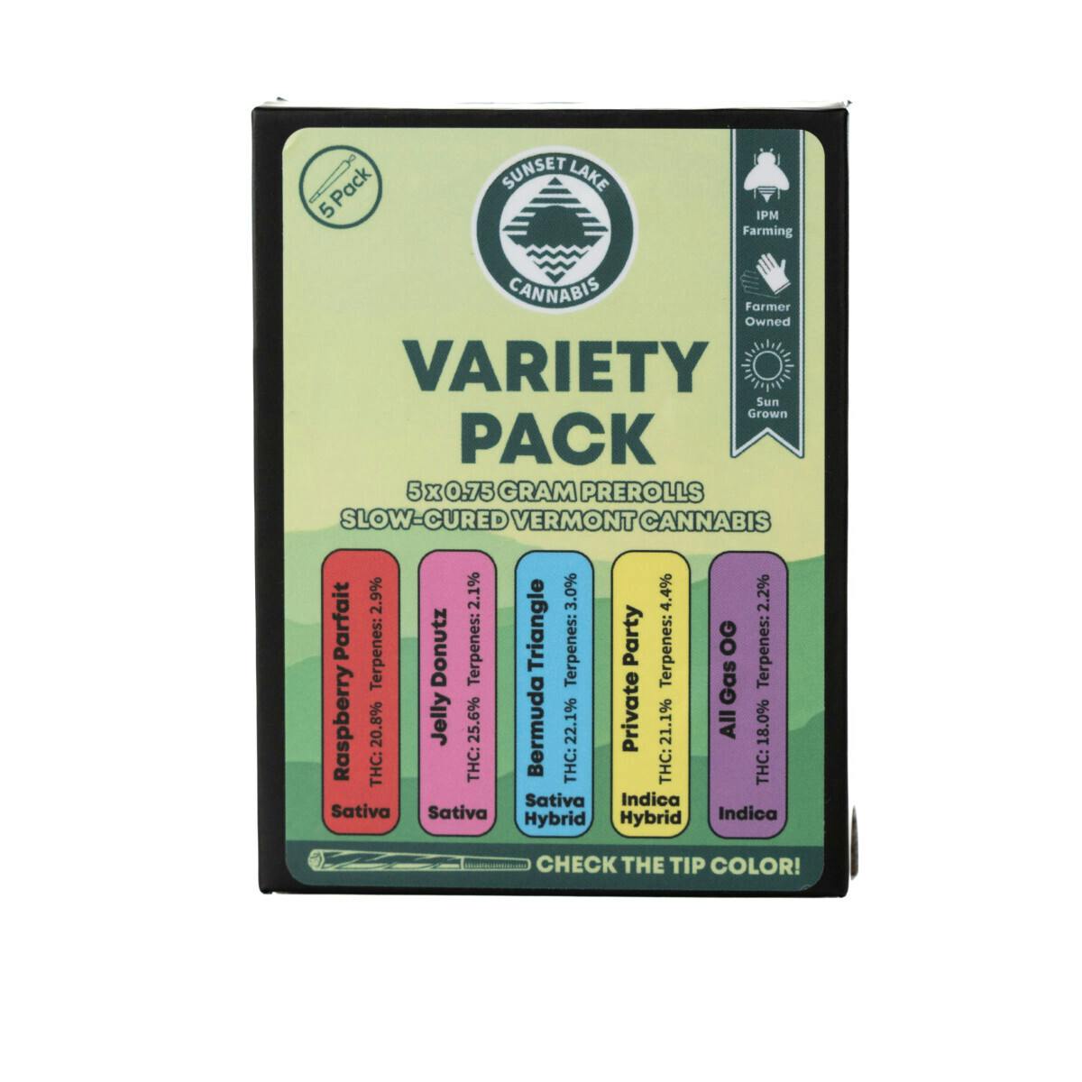 Sunset Lake - Variety Pack - 5PK 0.75G Pre-Rolls