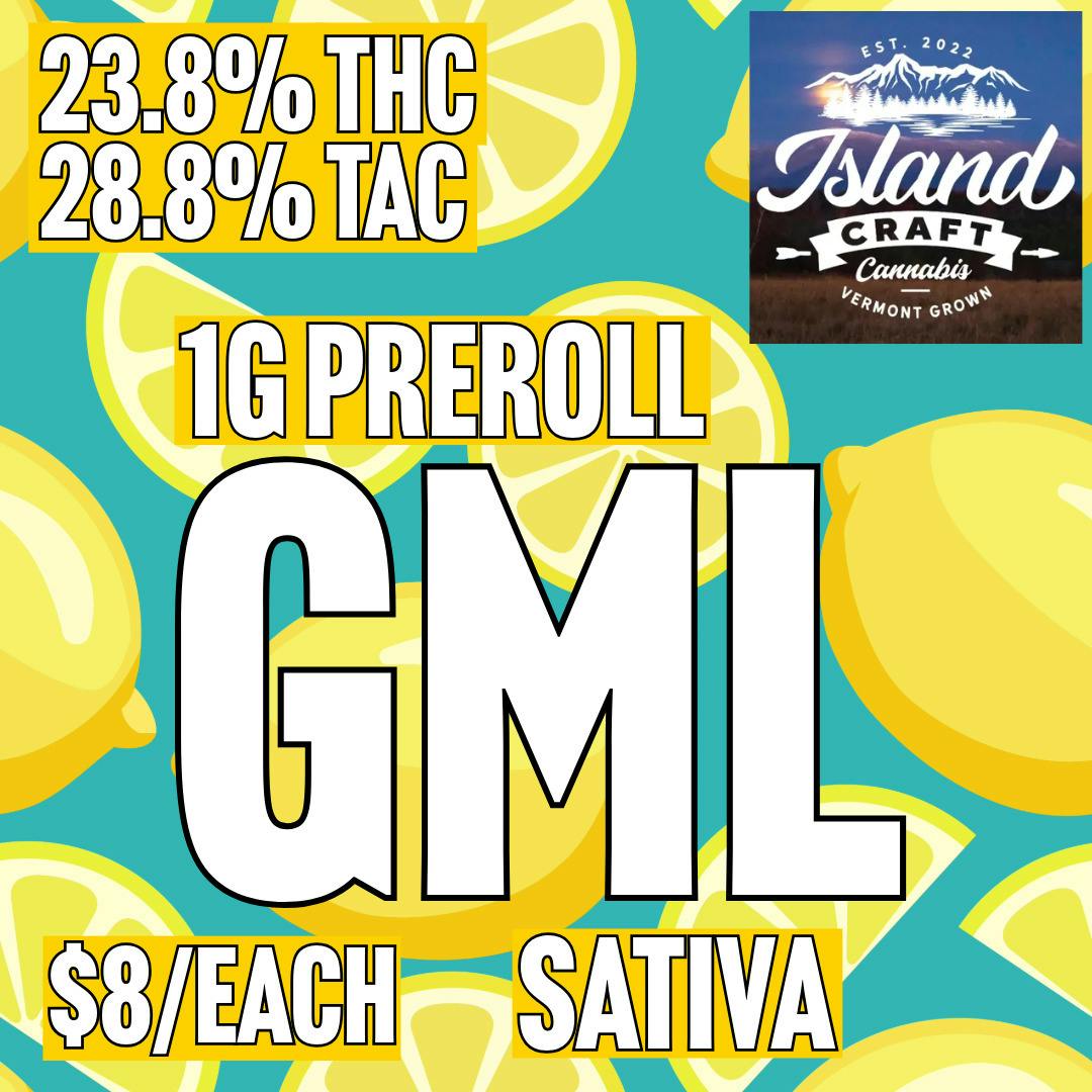 Island Craft Cannabis - Green Mountain Lemon - 1G BULK Pre-Roll at MothaPlant St. Albans Dispensary