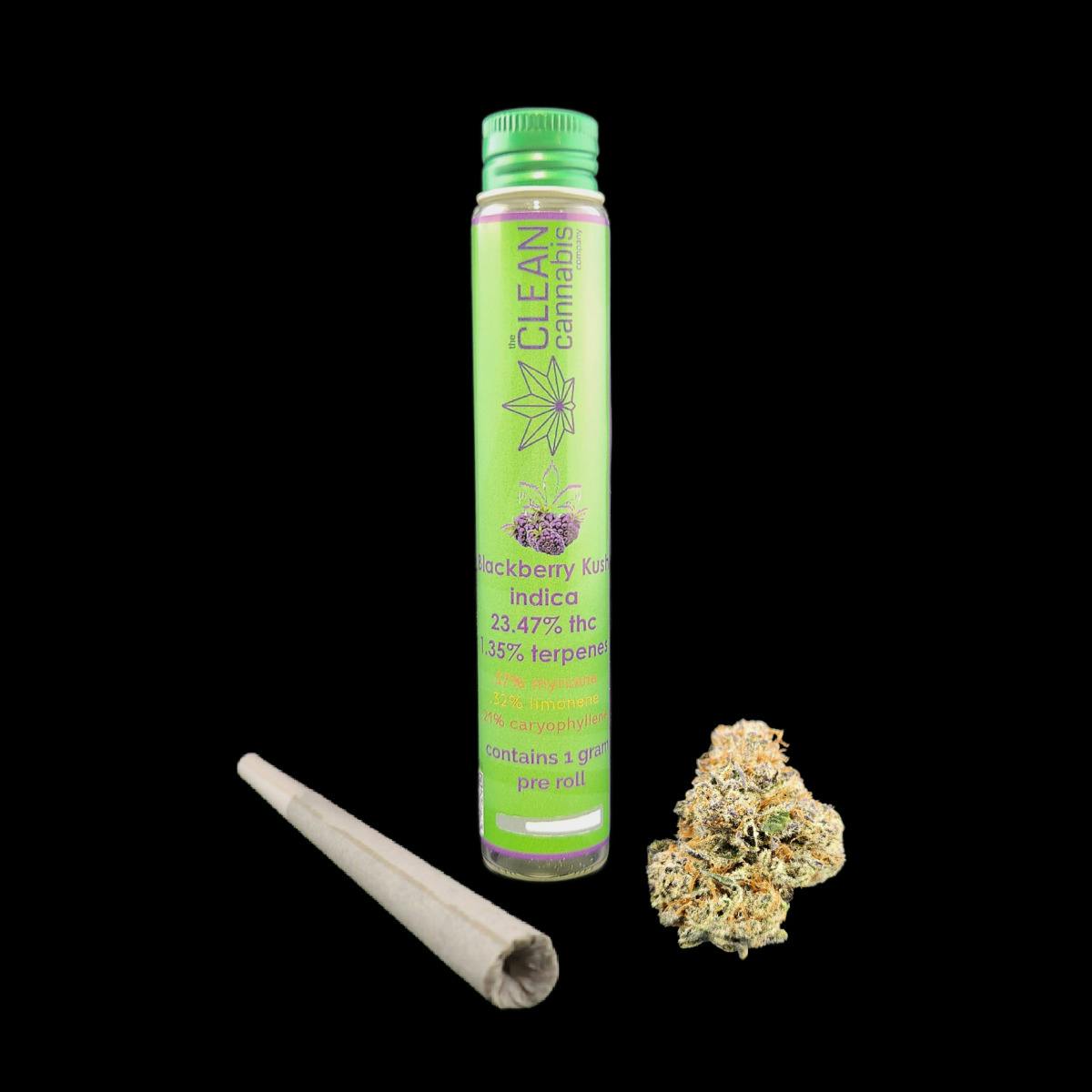 Clean Cannabis | Blackberry Kush | 1G Pre-Roll at MothaPlant St. Albans Dispensary