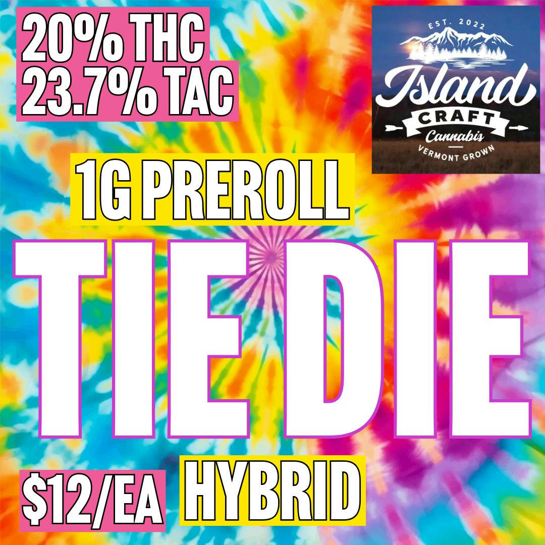 Island Craft Cannabis - Tie Dye - 1G BULK Pre-Roll at MothaPlant St. Albans Dispensary