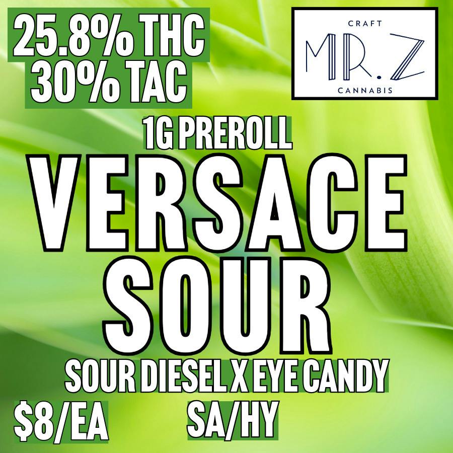 Mr. Z - Versace Sour - 1G BULK Pre-Roll at MothaPlant St. Albans Dispensary