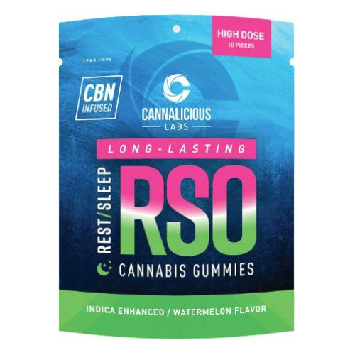 Cannalicious RSO Watermelon Rest Indica Gummies 200mg THC