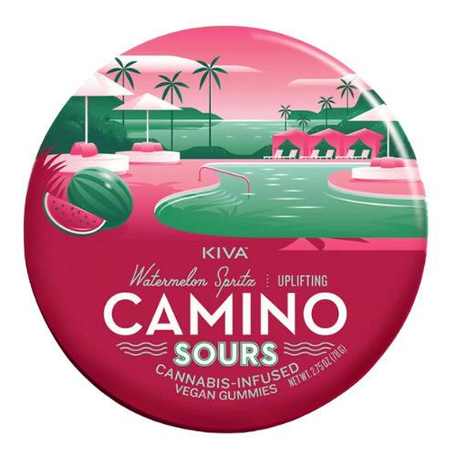 Kiva Confections Camino Watermelon Spritz Uplifting Sour Gummies 200mg THC