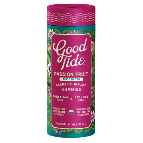 Good Tide Passion Fruit Hash Rosin Gummies 200mg THC : 100mg CBD : 100mg CBN