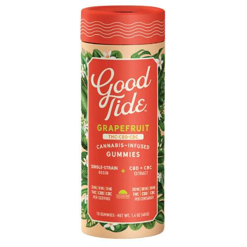 Good Tide Grapefruit Hash Rosin Gummies 200mg THC : 100mg CBD : 100mg CBC