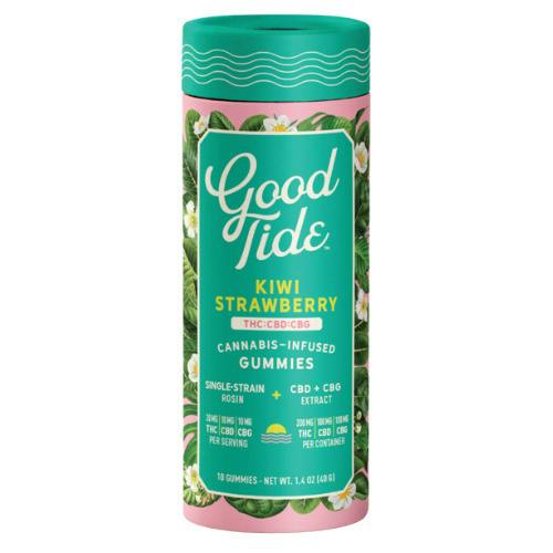 Good Tide Kiwi Strawberry Hash Rosin Gummies 200mg THC : 100mg CBD : 100mg CBG