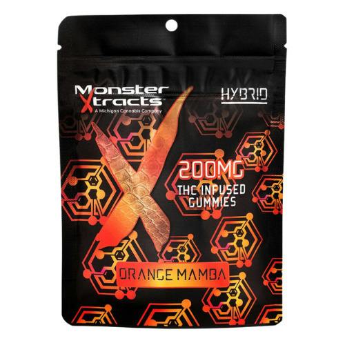 Monster Xtracts Orange Mamba Hybrid Gummies 200mg THC
