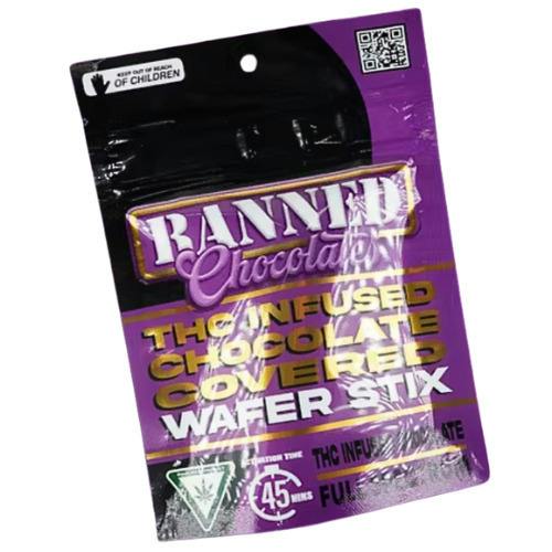 Banned Chocolate Covered Wafer Stix 200mg THC