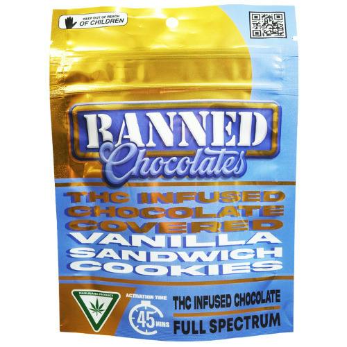 Banned Chocolate Covered Vanilla Sandwich Cookies 200mg THC