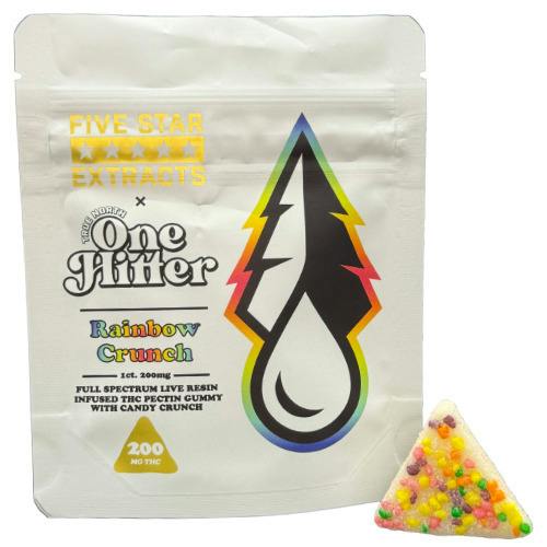 Five Star Extracts Rainbow Crunch Live Resin Full Spectrum Vegan One Hitter Gummy 200mg THC