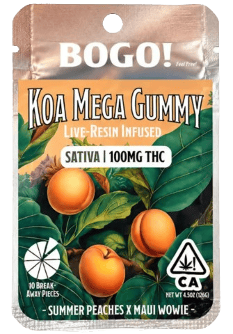 Summer Peaches x Maui Wowie (S) LIVE RESIN GUMMY - 100 mg