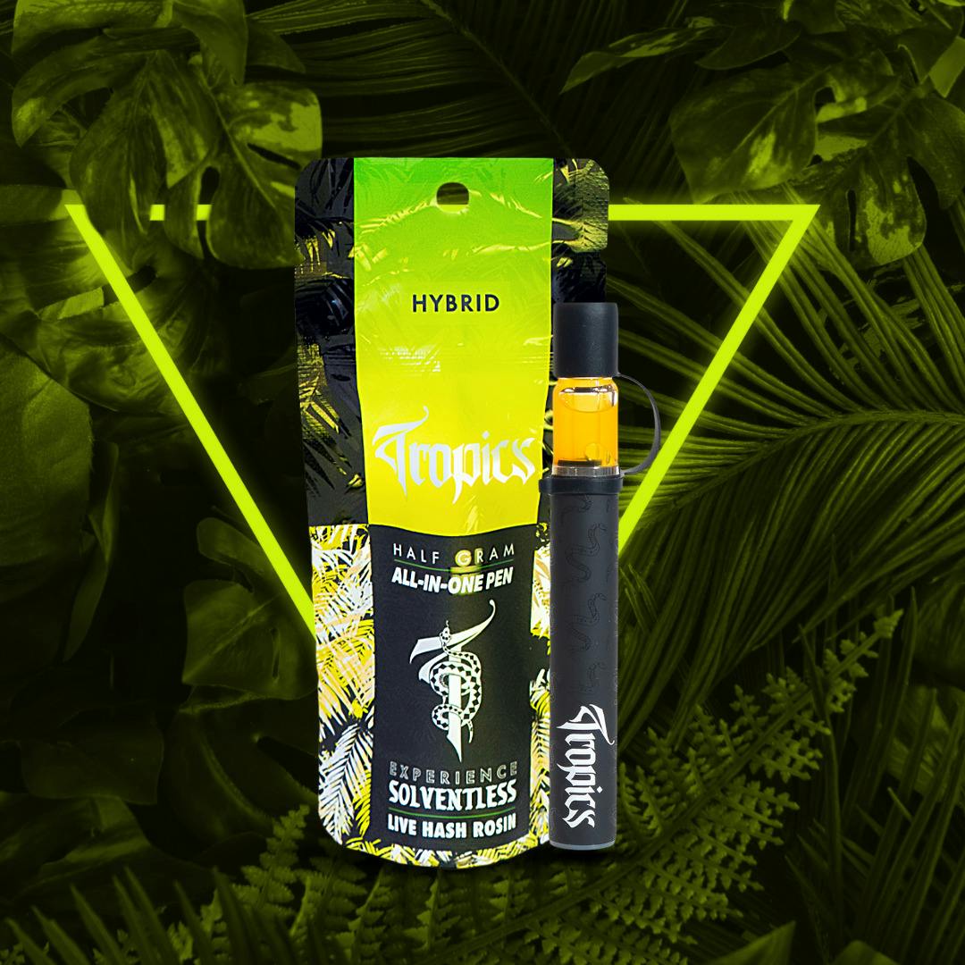 Tropics Live Hash Rosin Disposable Vape .5g Permanent Sunrise