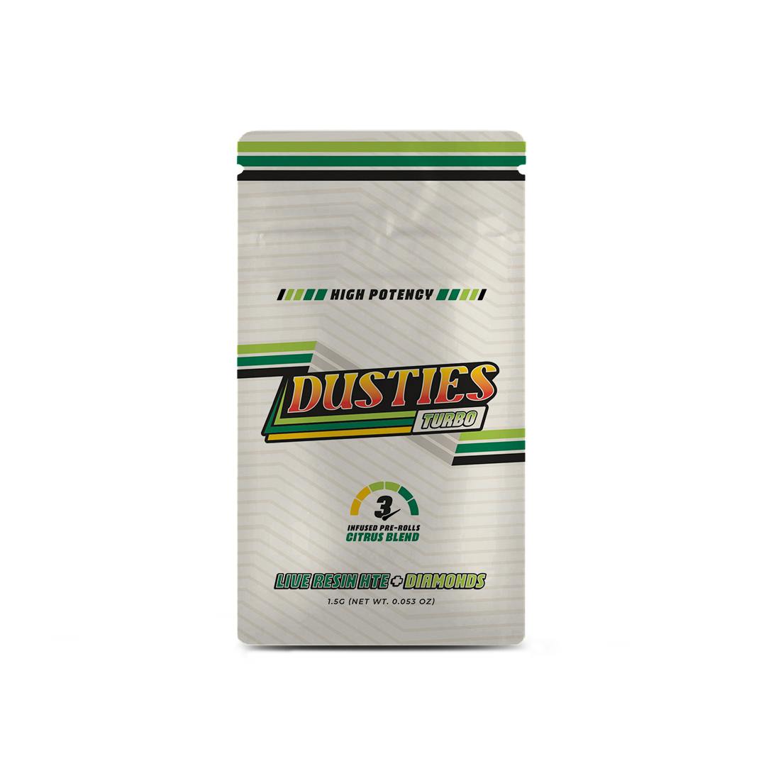 Dusties Turbo Infused Preroll .5g 3pk Citrus Blend