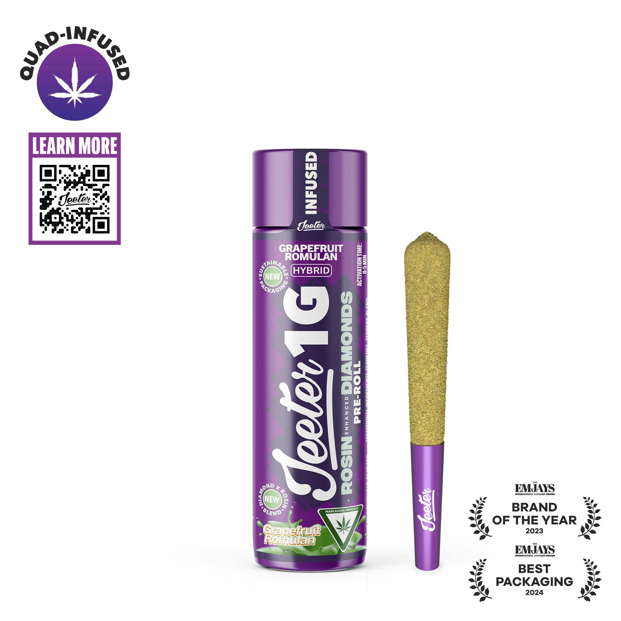Grapefruit Romulan Quad Infused Pre-Roll cannabis product