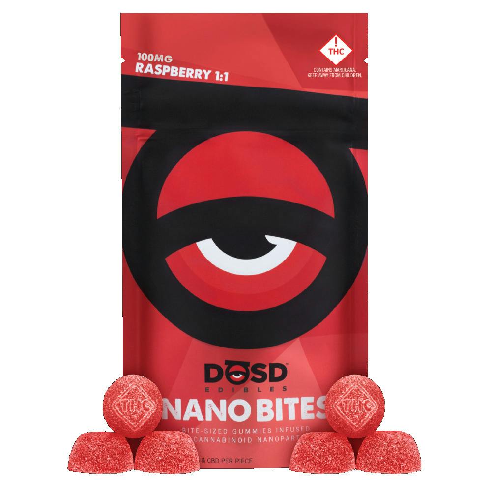 DOSD - Raspberry 1:1 Nano Bite Gummies 100mg (REC)
