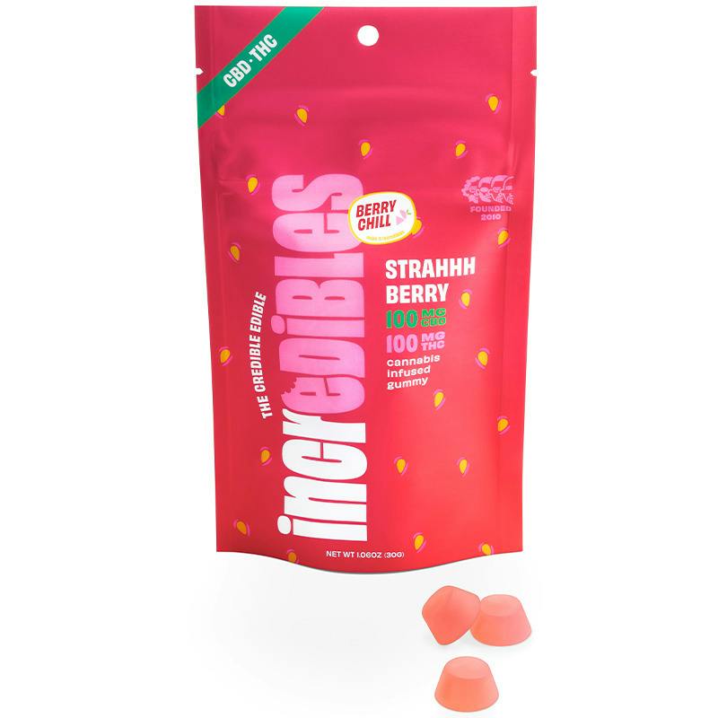 Incredibles - Strahhhberry 1:1 CBD/THC Gummies (REC)