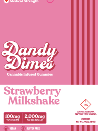 Dandy Dimes - Strawberry Milkshake 2000mg Gummies