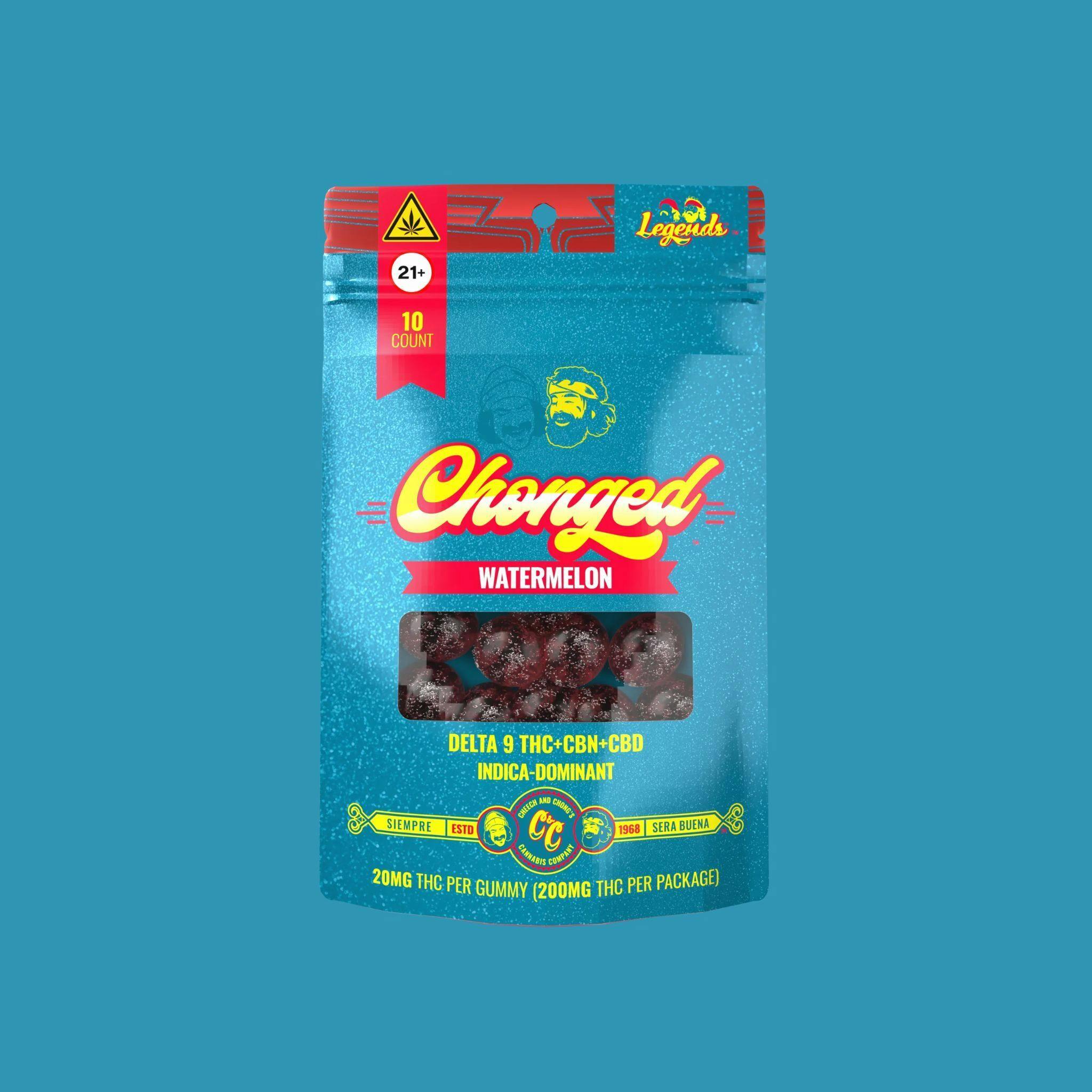 Cheech & Chong | Chonged | Watermelon Gummies - 300 mg - 10 Pack