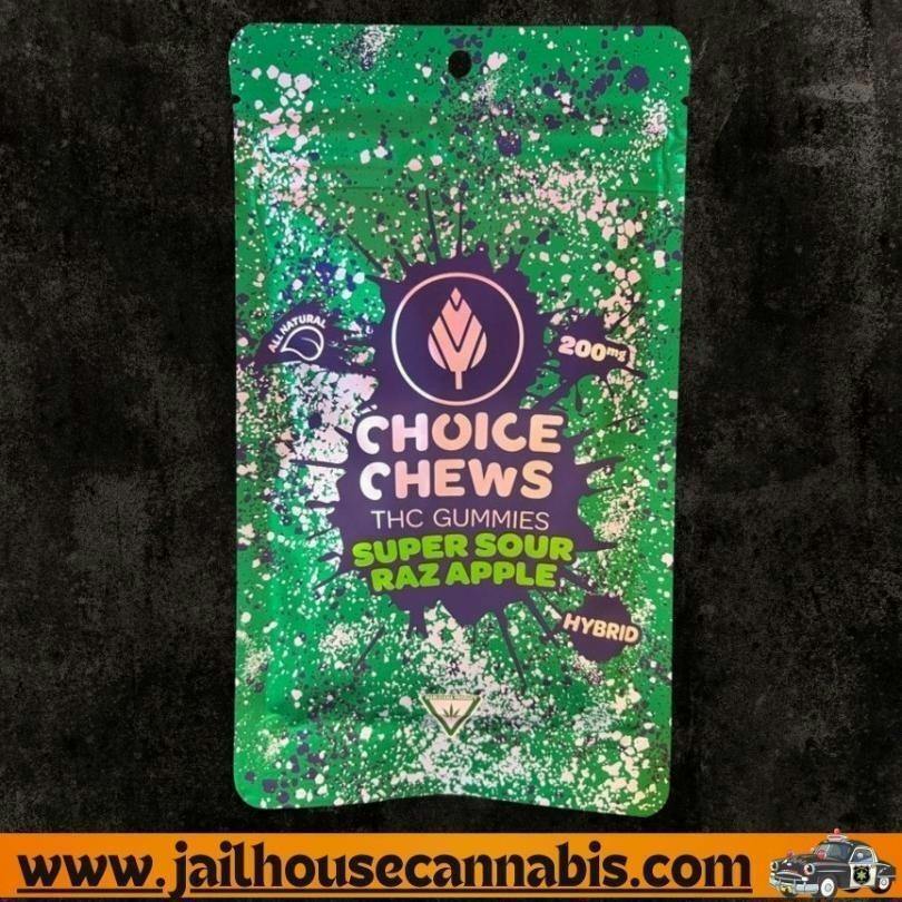 200mg Choice - Super Sour Raz Apple Gummies (H)